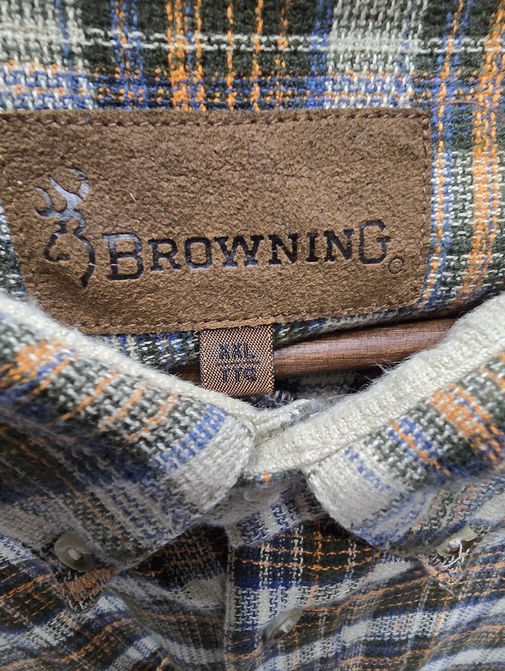 Browning Men's XXL Tall Plaid Button Front Shirt Short Sleeve Outdoor Hunting - Picture 2 of 9
